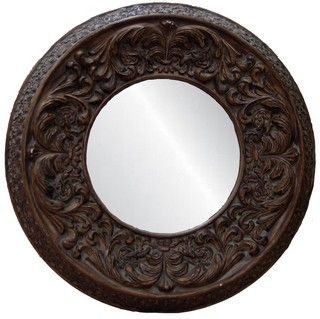 ROUND ORNATE MIRROR ANTIQUE GOLD 