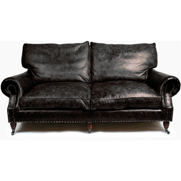 BALMORAL 3 SEATER IN RIDERS BLACK LEATHER.SAVE 20% while stock lasts.